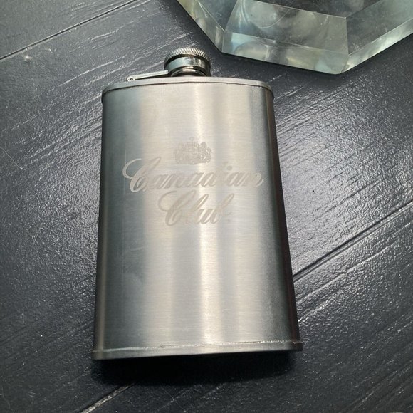 Canadian Club Reserve Flask Stainless Steel Awesome Condition 5oz - Picture 2 of 5